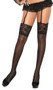 Sheer thigh high with 5 inch lace top.