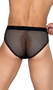 Men's X-Posed briefs feature a contoured jersey knit front pouch with sheer mesh sides and back.