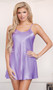 Satin mini chemise with adjustable straps.