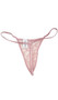 Sheer lace panty with open crotch and G-string back.