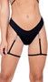 Bikini style low rise shorts with detachable clip on garters and thong cut back. Garters attach with swivel eye snap hook closure.