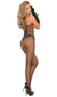 Seamless fishnet halter bodystocking with open bust and crotch.