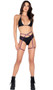 Bikini style crop top with tall triangle cups, halter neck and back tie closure.