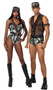 Army Combat Bombshell costume includes sleeveless camouflage bodysuit with clear adjustable shoulder straps, vinyl trim and breast pocket design. Belt with gold buckle also included. Two piece set.