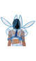 Playboy Bunny sheer fairy style wings with logo face, glitter trim and elastic straps.