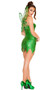 Mischievous Fairy costume includes strapless sequin mini dress with jagged pixie hemline and matching leaf fairy wings with sheer leaf design, glitter trim, sequin middle and elastic straps. Two piece set.