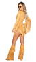 Faux suede leg warmers with fringe. Pair.