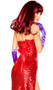 Rabbit Lover costume includes strapless sequin corset with lace up back and long skirt with thigh high slit. Two piece set.