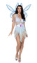 Playboy Mystical Fairy costume includes sleeveless sequin dress with built in bra, high waist shorts and draped skirt. Metallic belt with Playboy Bunny logo and Playboy Bunny wings also included. Three piece set.