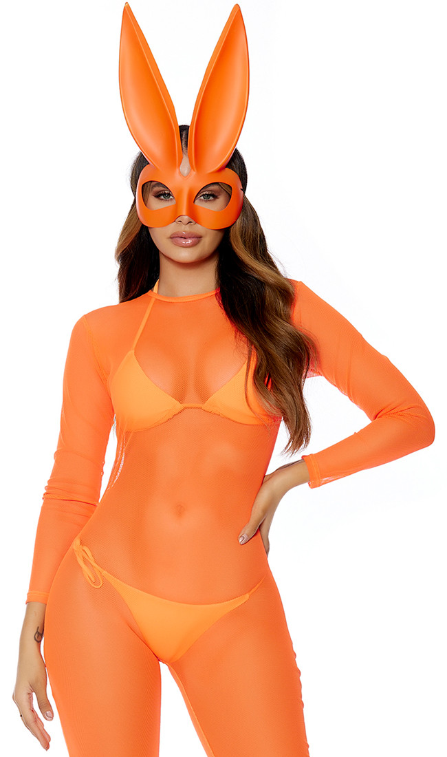 Simply Ear Resistible Sexy Bunny Costume Neon Orange