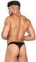 Midnight thong features a lightweight shiny nylon fabric, contoured pouch with zipper closure, an elastic waistband, and spandex thong back for a comfortable fit.