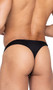 Midnight thong features a lightweight shiny nylon fabric, contoured pouch with zipper closure, an elastic waistband, and spandex thong back for a comfortable fit.