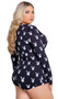 Playboy Slumber Bunny romper features cozy fleece, Playboy bunny logo print, long sleeves and front snap button closure.