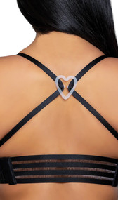 Heart shaped clips for converting bra straps to racerback style. Perfect to wear with tops or dresses to hide your bra straps. Also use to help keep your straps from slipping down your shoulders.