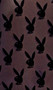 Elbow length mesh gloves with flocked Playboy Bunny logo print.