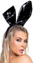 Vinyl bunny ears headband with inside wires for posable ears.