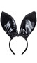 Vinyl bunny ears headband with inside wires for posable ears.