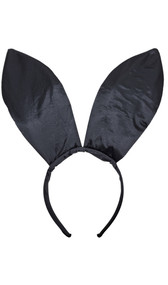 Satin bunny ears headband with inside wires for posable ears.