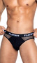 Sheer fishnet briefs feature opaque ultra soft modal pouch and Playboy logo elastic waistband.