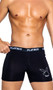 Classic boxer briefs feature ultra soft modal fabric, Playboy bunny head logo outline print with bowtie, logo elastic waistband, and button fly closure.