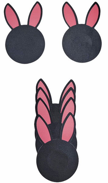 Self adhesive seamless bunny shaped pasties with contrast rabbit ears.