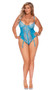 Eyelash lace and mesh teddy features underwire cups, princess seams, adjustable shoulder straps, adjustable garters and hook and eye back closure. Slip on style.