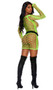 Sheer mini dress features stretchy diamond net fabric and long sleeves.
