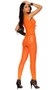 Footless crochet bodystocking with lace and striped pothole design, wide shoulder straps, open crotch, scoop neck and back.