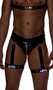 Vinyl shorts feature elastic waistband and front light up strip.