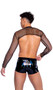 Iridescent print vinyl shorts feature elastic waistband with front studded detail.