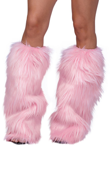 Knee high faux fur leg warmer. 