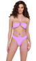 Thong back shorts feature extra strap detail, O ring accent and attached leg garter wraps.