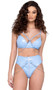Underwire bra style crop top features adjustable strap details, O ring accent with attached chains, and back swan hook closure.