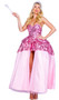 Popular Witch costume includes strapless sequin corset style top, matching long skirt with open front, petticoat, and tiara.