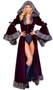 Red Riding Hood costume includes long floor length velvet coat with hood, faux fur trim, open flyaway front, bell sleeves, and front zipper closure.  High waisted shorts also included. Two piece set.