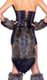 Faux fur wrist gloves with open fingers and hole for thumb. Pair.