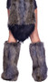 Faux fur leg warmers. Designed to go over your own shoes/boots. Tops have elastic bands to hold them in place. Bottoms are open.