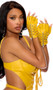 Leather fingerless gloves with spiked studs and zipper closure.