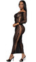 Off the shoulder floral lace net maxi dress features long sleeves and sexy criss cross cut out sides.