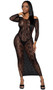 Off the shoulder floral lace net maxi dress features long sleeves and sexy criss cross cut out sides.