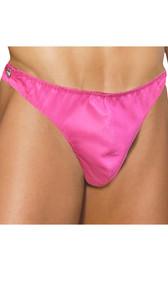 Leather thong with adjustable side snap closure. Mesh back for a comfortable fit.