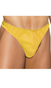 Leather thong with adjustable side snap closure. Mesh back for a comfortable fit.