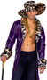 King Pimp costume includes full length long sleeve vinyl coat with faux fur fur lapels and cuffs and open front. Matching oversized hat also included. Two piece set.