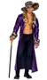 King Pimp costume includes full length long sleeve vinyl coat with faux fur fur lapels and cuffs and open front. Matching oversized hat also included. Two piece set.