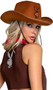 Cowgirl hat features Playboy Bunny logo and an adjustable stampede string chinstrap.