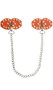 Studded leather studded pasties with D ring and detachable chain. Back of pasties is also studded. Adhesive not included.