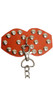 Studded leather studded pasties with D ring and detachable chain. Back of pasties is also studded. Adhesive not included.