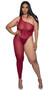 Sleeveless asymmetrical bodystocking features one shoulder with wide strap and one footless leg. Reversible, can be worn with strap on either side. Closed crotch.