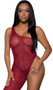 Sleeveless asymmetrical bodystocking features one shoulder with wide strap and one footless leg. Reversible, can be worn with strap on either side. Closed crotch.