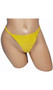 Leather G-string with elastic back.